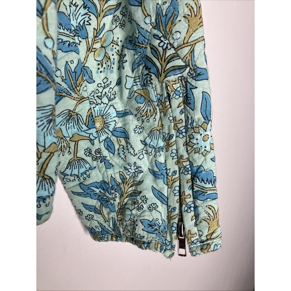 Anthropologie dRA Los Angeles Quilted Jacket Large Blue Floral Cottagecore - Picture 10 of 11